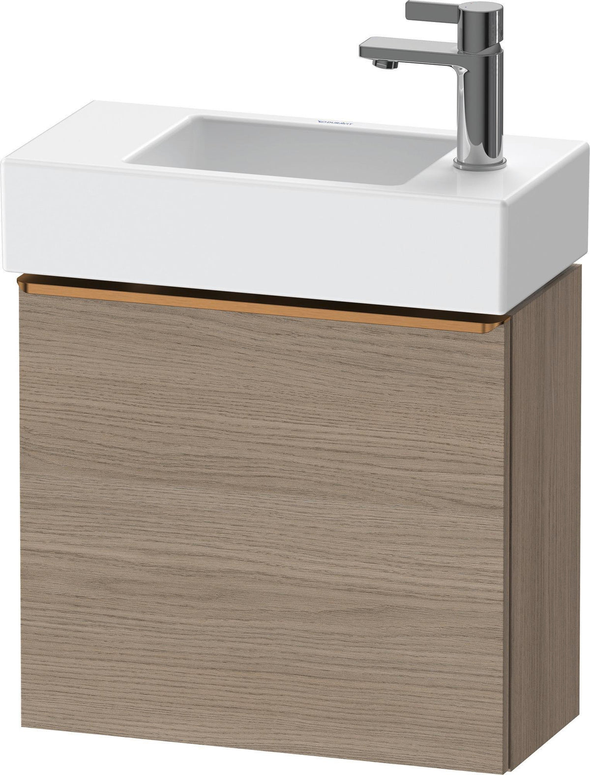 Duravit D-Neo Waschtischunterbau 484 mm Eiche Terra Matt, 1 Tür rechts, wandhängend