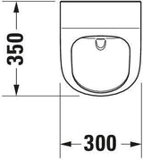 DURAVIT Urinal ME by Starck, spülrandlos, Zulauf hinten, elektronisch, weiß