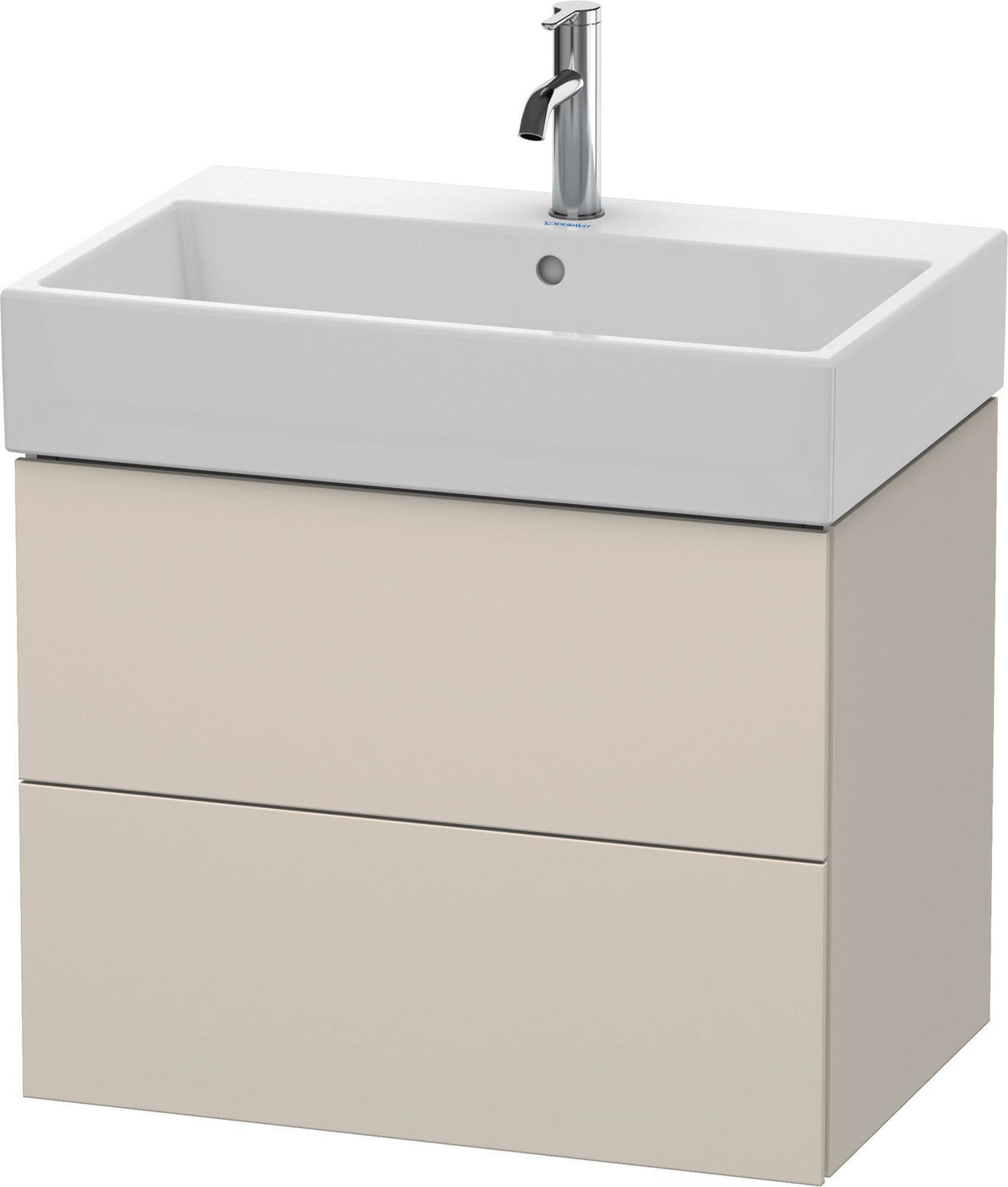 Duravit L-Cube Waschtischunterbau 684 mm, 2 Schubkästen, Weiß Matt, Wandmontage