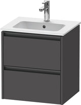 Duravit Ketho.2 Waschtischunterbau wandhängend 510 mm mit 2 Schubkästen, Betongrau Matt