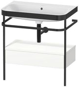 Duravit Waschtischset Happy D.2 Plus 775x490mm ein Hahnloch taupe supermatt