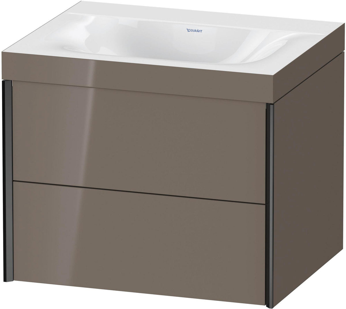 Duravit XViu c-bonded Waschtischunterbauset 600 mm, 2 Schubkästen, schwarz matt / dolomiti grey