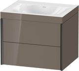 Duravit XViu c-bonded Waschtischunterbauset 600 mm, 2 Schubkästen, schwarz matt / dolomiti grey