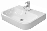 Aufsatzbecken Happy D.2 Plus 600 mm von DURAVIT – mit Überlauf, Hahnlochbank und geschliffener Oberfläche