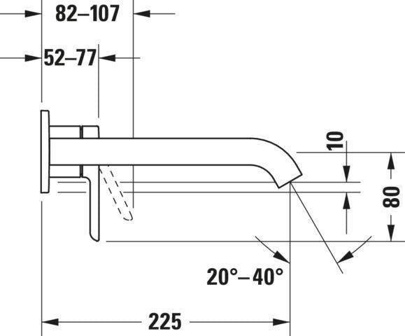 DURAVIT C.1 Einhebel-Waschtischmischer Unterputz 225 mm Schwarz Matt ohne Zugstange