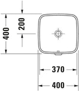 DURAVIT DuraStyle Einbauwaschtisch 370 mm weiß mit Überlauf und WonderGliss