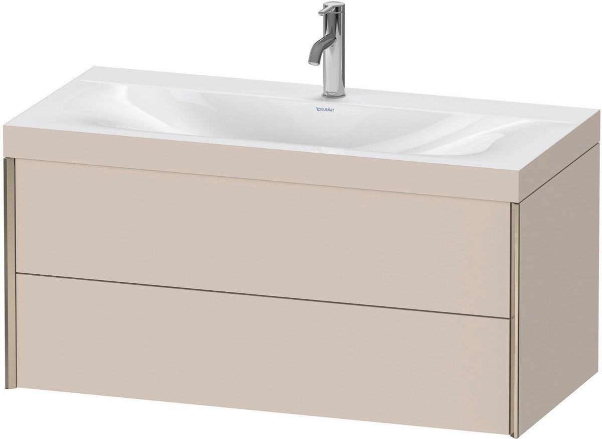 DURAVIT XViu c-bonded Waschtischunterbauset 1000 mm, 2 Schubkästen, champagner matt/basalt matt