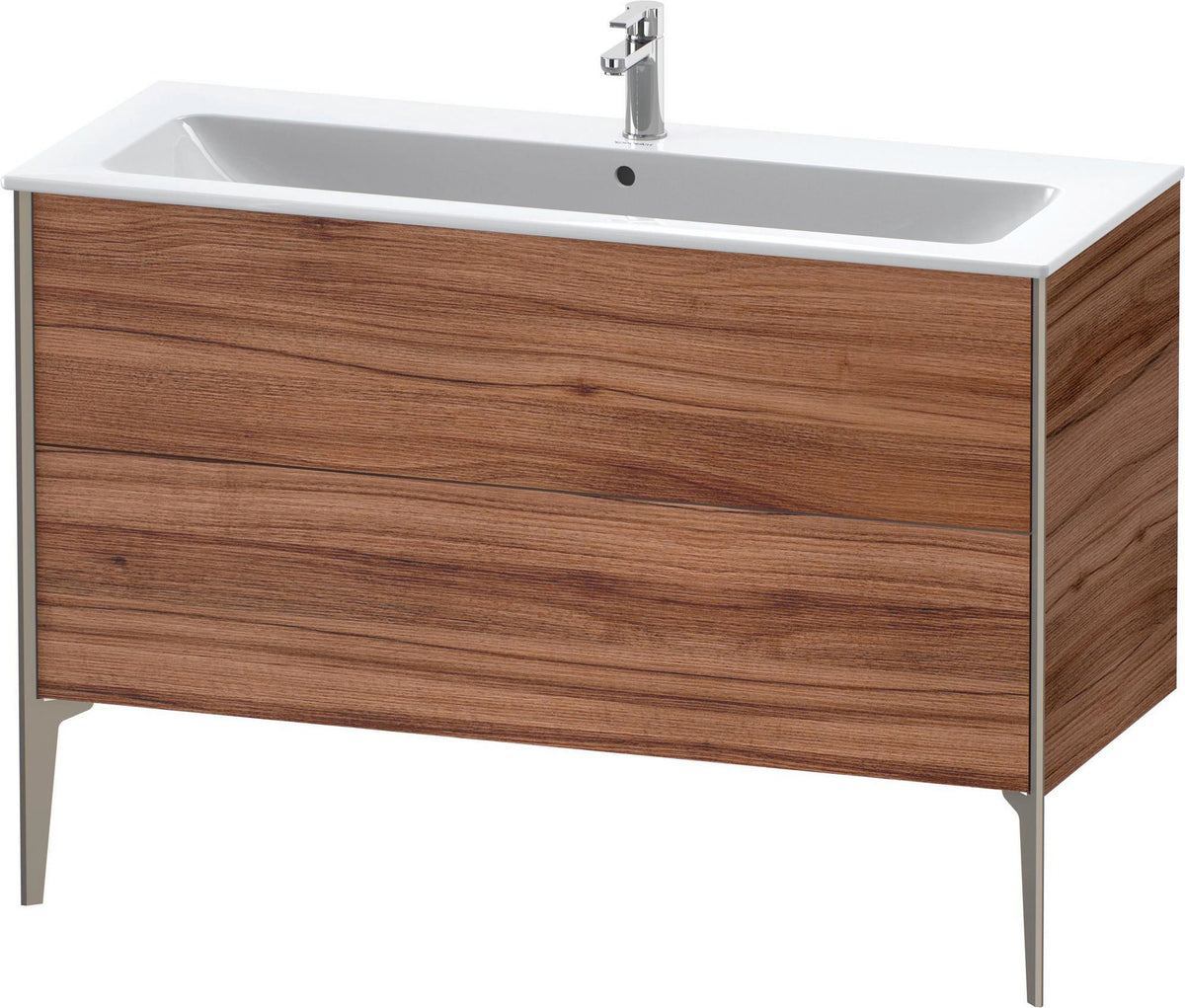 DURAVIT XViu Waschtischunterbau bodenstehend 1210 mm, 2 Auszüge, champagner matt/weiß matt