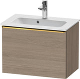 DURAVIT D-Neo Waschtischunterbau 610 mm Eiche Terra Matt mit Auszug und Chromgriff