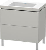 DURAVIT L-Cube c-bonded Waschtischset 800 mm betongrau matt mit 2 Auszügen und Tip-On-Technik
