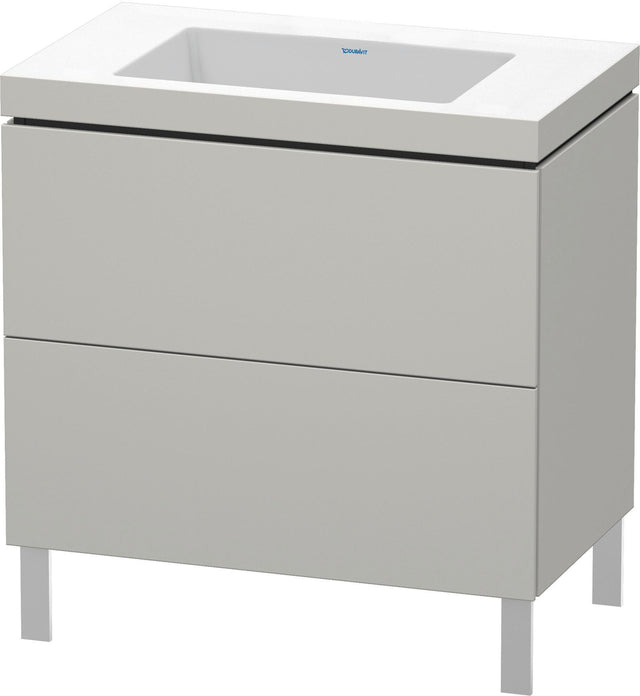 DURAVIT L-Cube c-bonded Waschtischset 800 mm betongrau matt mit 2 Auszügen und Tip-On-Technik