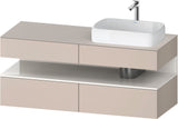 DURAVIT Qatego Konsolenwaschtischunterbau 1400 mm Weiß Matt Eiche Schwarz Matt wandhängend