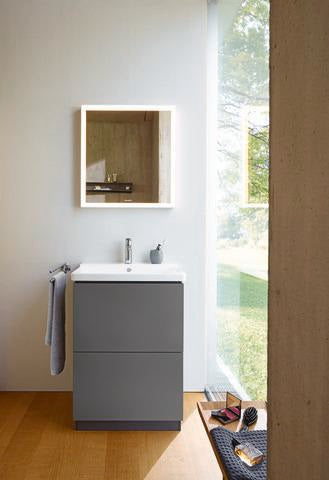 DURAVIT Möbelwaschtisch P3 Comforts 650 mm weiß mit Überlauf und Hahnlochbank