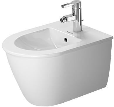 Duravit Wand-Bidet Darling New Compact 485 mm mit Überlauf & Hahnlochbank, weiß