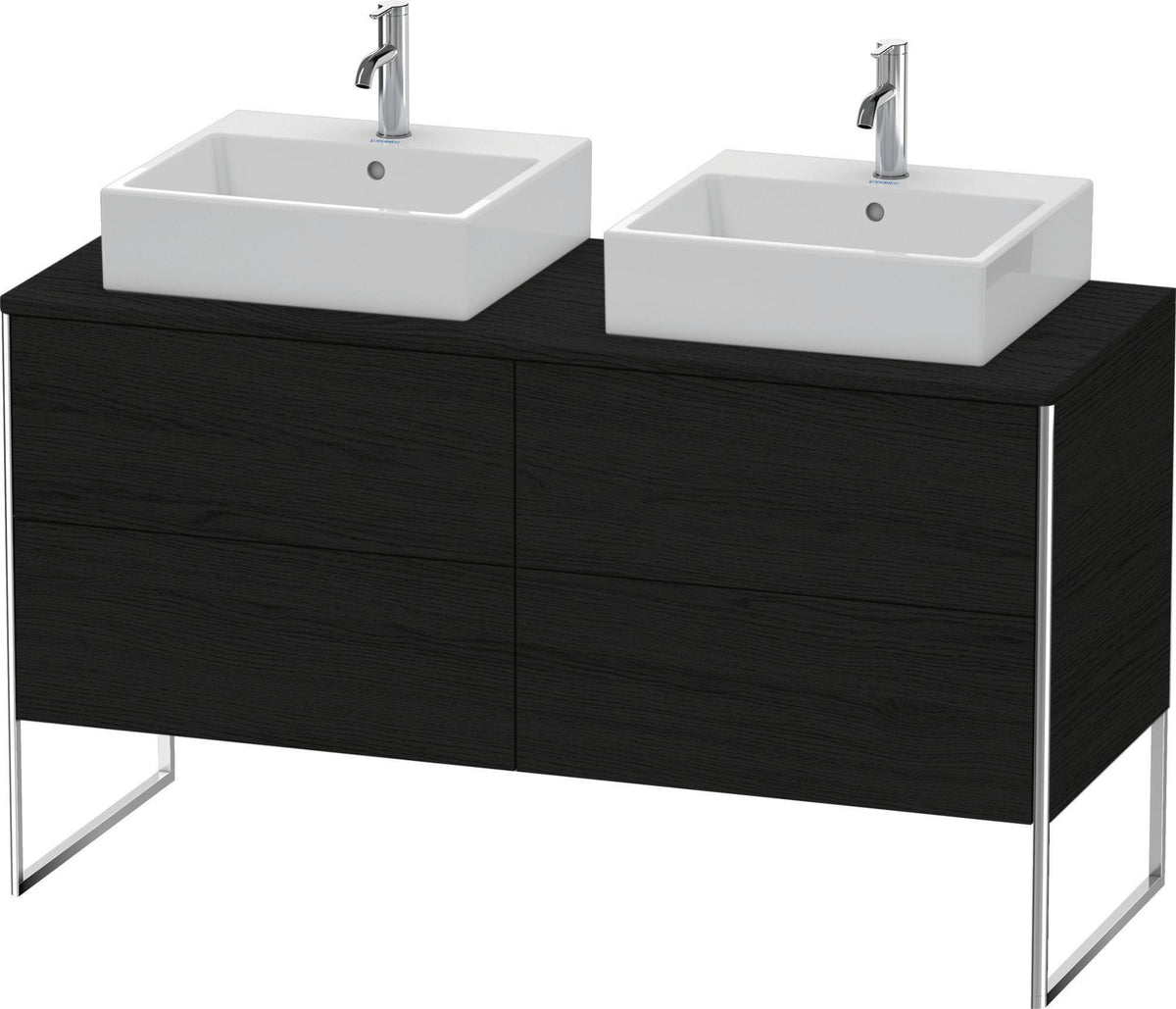 DURAVIT XSquare Waschtischunterbau 1400 mm betongrau matt mit 4 Schubkästen und Tip-On-Technik