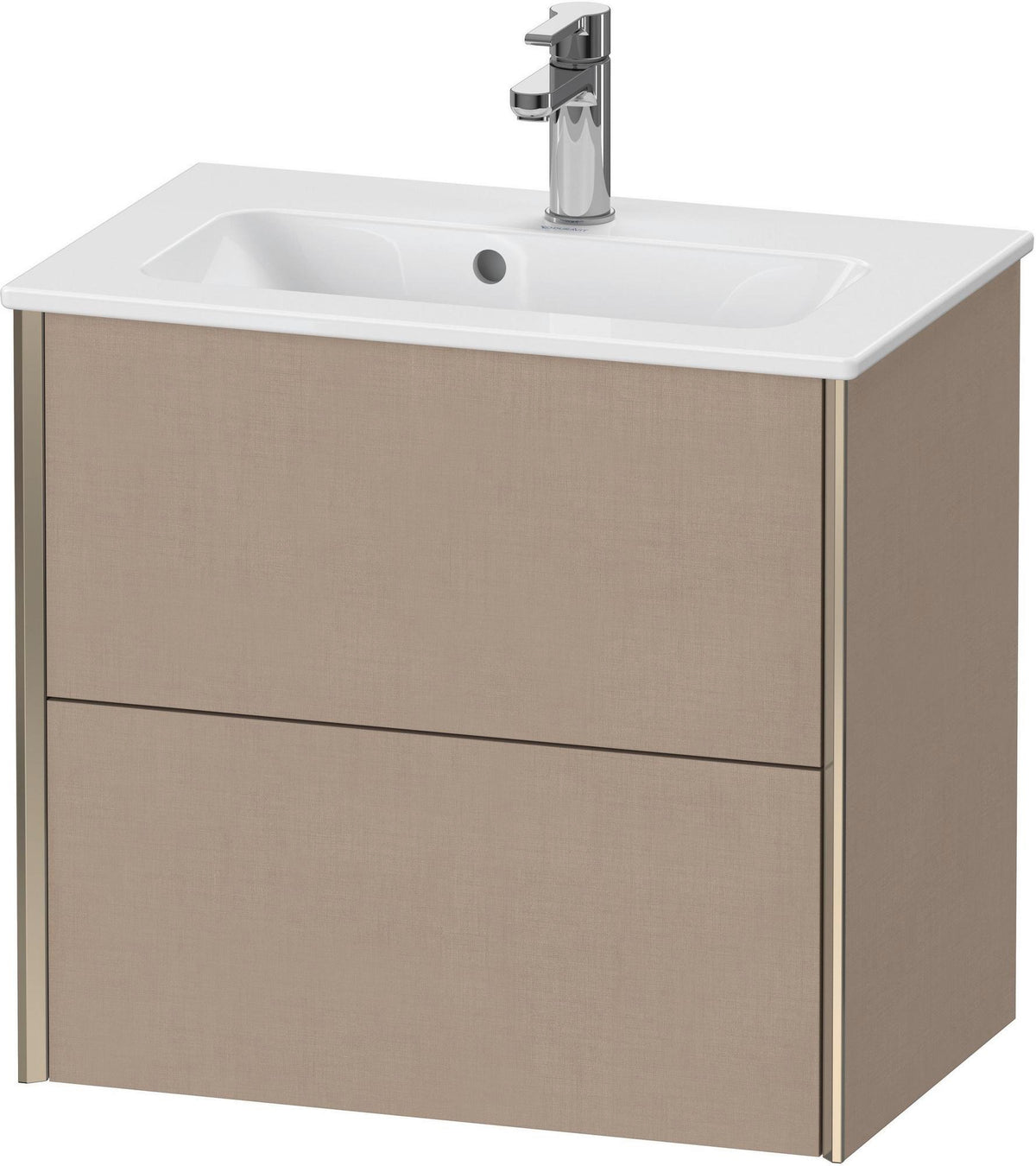 DURAVIT XViu Waschtischunterbau wandhängend 610 mm, 2 Schubladen, champagner matt/weiß matt