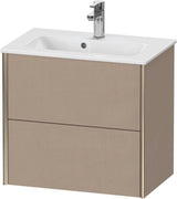DURAVIT XViu Waschtischunterbau wandhängend 610 mm, 2 Schubladen, champagner matt/weiß matt