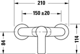Duravit D-Code 2.0 Einhand-Brausemischer Aufputz mit Keramikmischsystem in Schwarz Matt