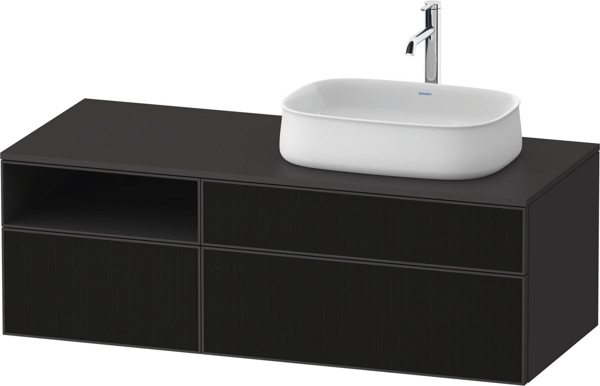 DURAVIT Zencha Konsolenwaschtischunterbau 1300 mm Eiche Anthrazit mit 2 Auszügen