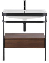 DURAVIT Happy D.2 c-bonded Waschtischset 850x775x490 mm, Nussbaum gebürstet, bodenstehend