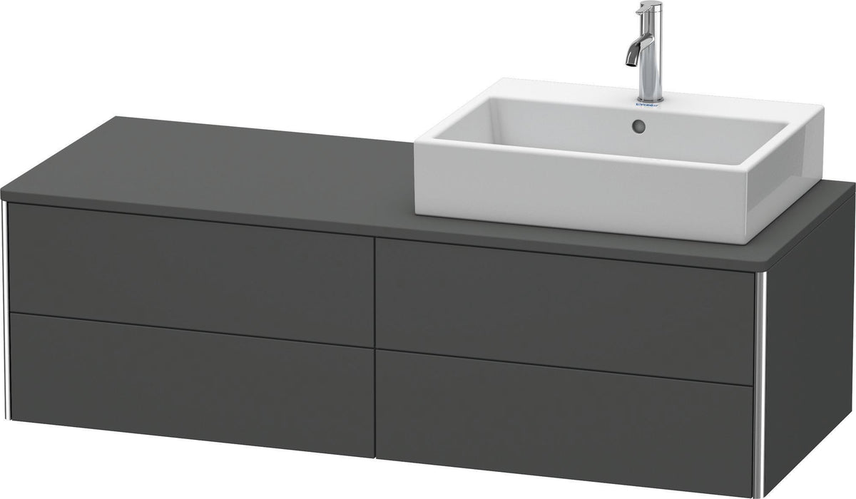 Duravit XSquare Konsolenwaschtischunterbau 1400 mm betongrau matt, 4 Schubkästen, wandhängend