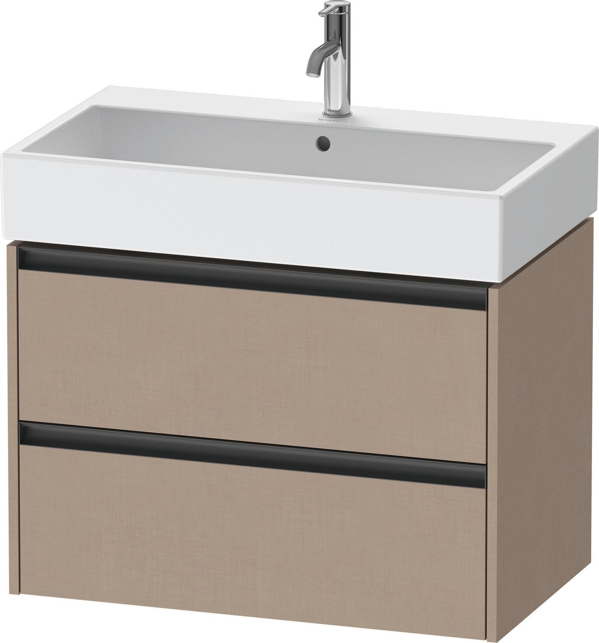 Duravit Ketho.2 Waschtischunterbau 784 mm wandhängend betongrau matt mit 2 Schubkästen