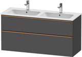 Duravit D-Neo Waschtischunterbau 1280 mm betongrau matt – wandhängend, 1 Auszug, Bronze Griff