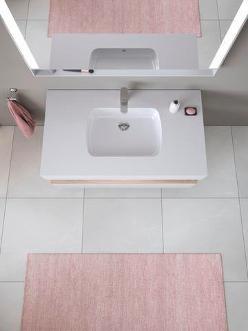 DURAVIT Qatego Einbauwaschtisch mit Konsolenwaschtischunterbau 1000 mm, 1 Auszug, antibakteriell