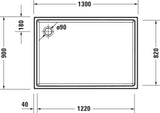 DURAVIT Starck Slimline Duschwanne 1200x800x55 mm Weiß Sanitäracryl von Philippe Starck