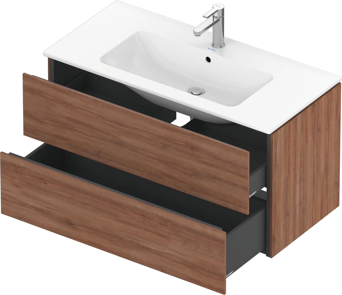 Duravit L-Cube Waschtischunterbau 1020 mm taupe matt – wandhängend, 2 Schubkästen, Tip-On