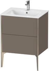DURAVIT XViu Waschtischunterbau bodenstehend 610 mm, 2 Auszüge, weiß matt – Tip-On & Soft-Close