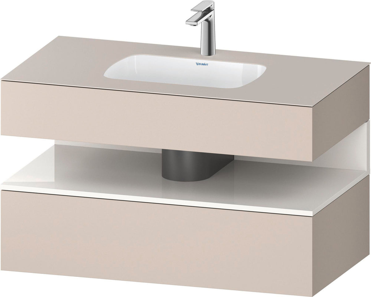 DURAVIT Qatego Einbauwaschtisch mit Konsolenwaschtischunterbau 1000 mm, 1 Auszug, antibakteriell