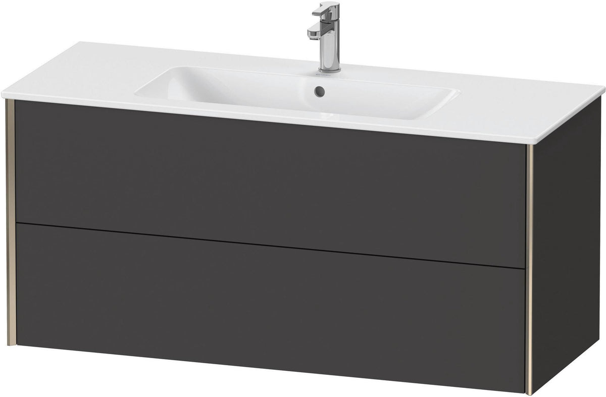 Duravit XViu Waschtischunterbau wandhängend 1210 mm, 2 Schubkästen, champagner matt/weiß matt