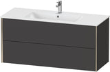 Duravit XViu Waschtischunterbau wandhängend 1210 mm, 2 Schubkästen, champagner matt/weiß matt