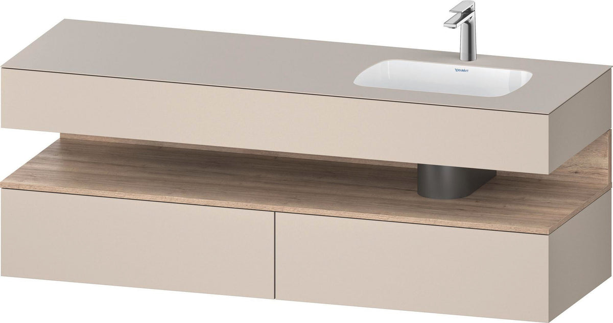 DURAVIT Qatego Einbauwaschtisch mit Konsolenwaschtischunterbau 1600 mm Weiß Matt