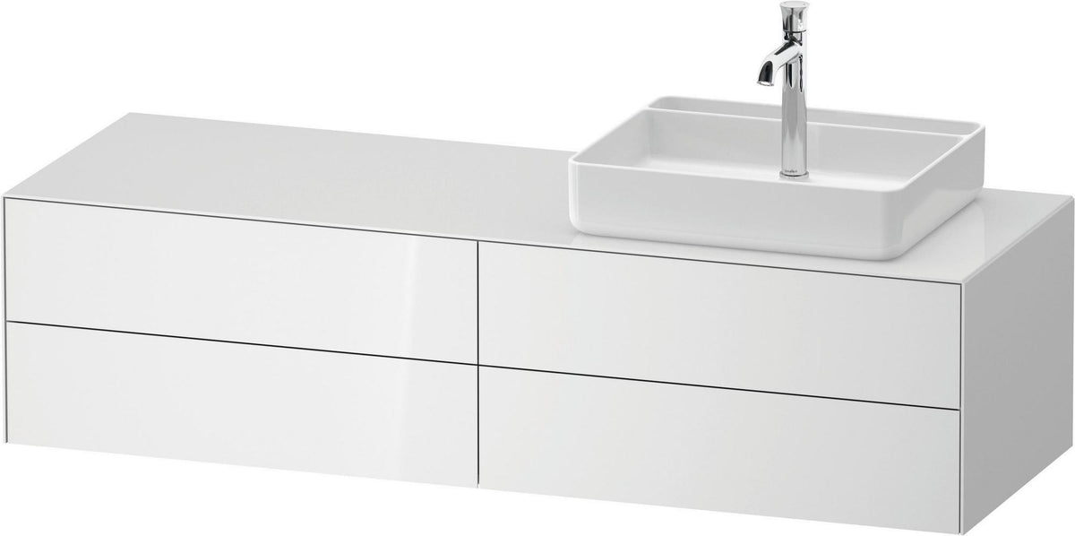 DURAVIT White Tulip Konsolenwaschtischunterbau 1600 mm von Philippe Starck – 4 Schubkästen, Weiß Seidenmatt