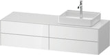 DURAVIT White Tulip Konsolenwaschtischunterbau 1600 mm von Philippe Starck – 4 Schubkästen, Weiß Seidenmatt