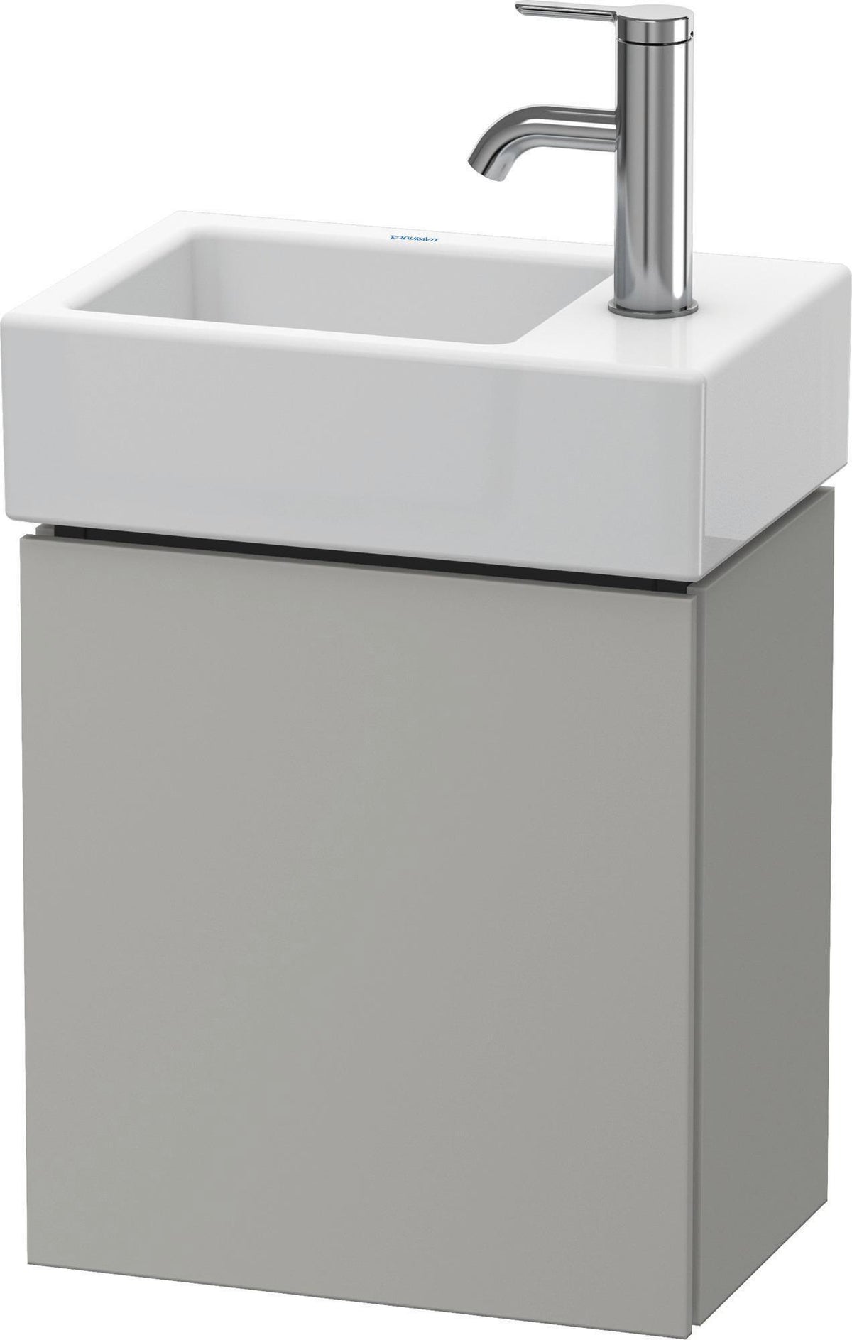 Duravit L-Cube Waschtischunterbau 364 mm betongrau matt, 1 Tür rechts, wandhängend