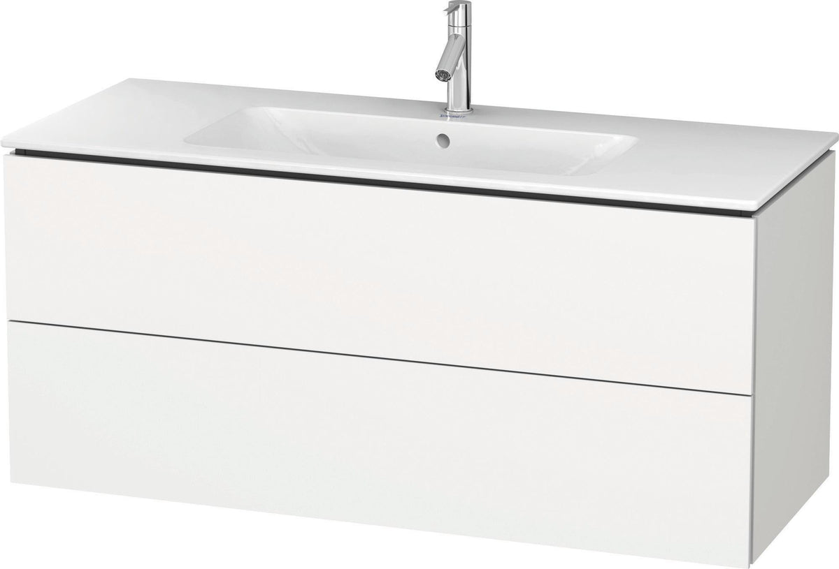 Duravit L-Cube Waschtischunterbau 1220 mm taupe matt mit 2 Schubkästen und Tip-On-Technik
