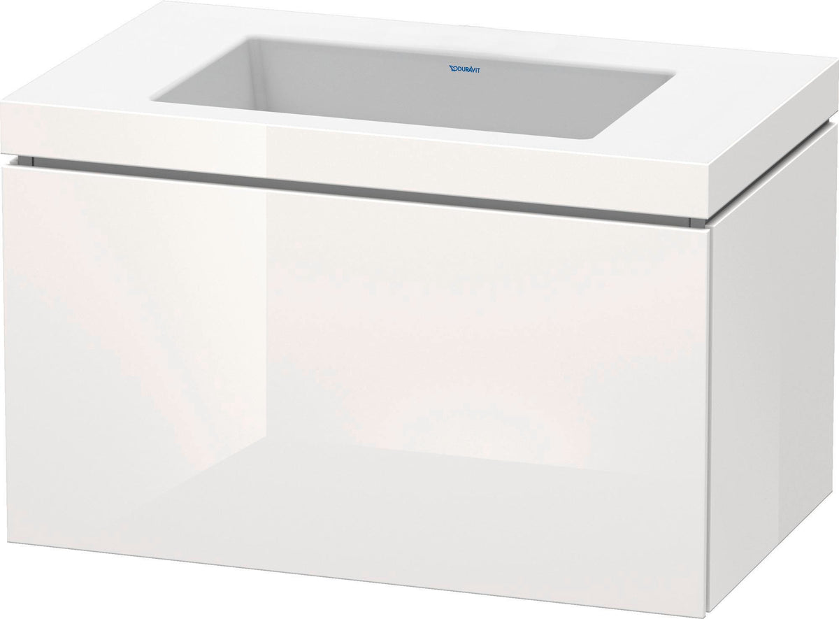 Duravit L-Cube Waschtischset 800 mm mit Vero Air, c-bonded, 1 Auszug, Weiß Hochglanz