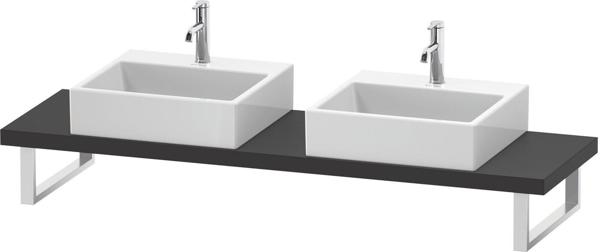 DURAVIT L-Cube Konsole Compact 2 Aussparungen, 480 mm tief, weiß matt – variable Breite
