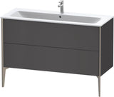 DURAVIT XViu Waschtischunterbau bodenstehend 1210 mm, 2 Auszüge, champagner matt/weiß matt