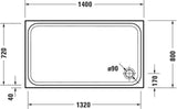 DURAVIT D-Code Duschwanne 1300x800x85 mm Weiß Sanitäracryl rechteckig