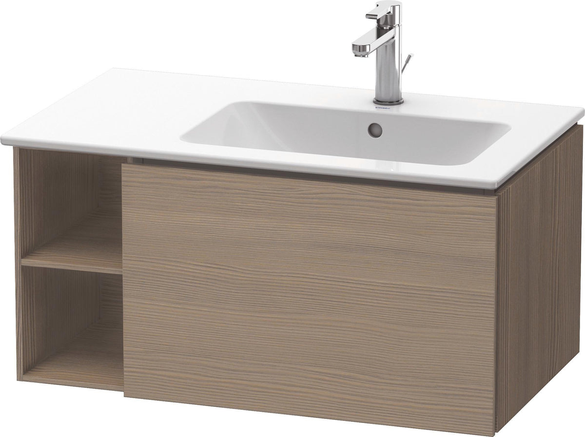 Duravit L-Cube Waschtischunterbau 820 mm, 1 Auszug, Becken rechts, Amerikanisch Nussbaum