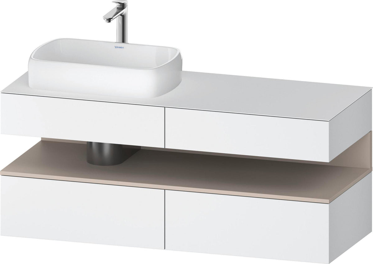 DURAVIT Qatego Studio F. A. Porsche Konsolenwaschtischunterbau 1400 mm Weiß Matt mit LED-Nischenbeleuchtung