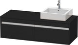 Duravit Ketho Waschtischunterbau wandhängend 1400 mm, 2 Auszüge, weiß matt, Becken links