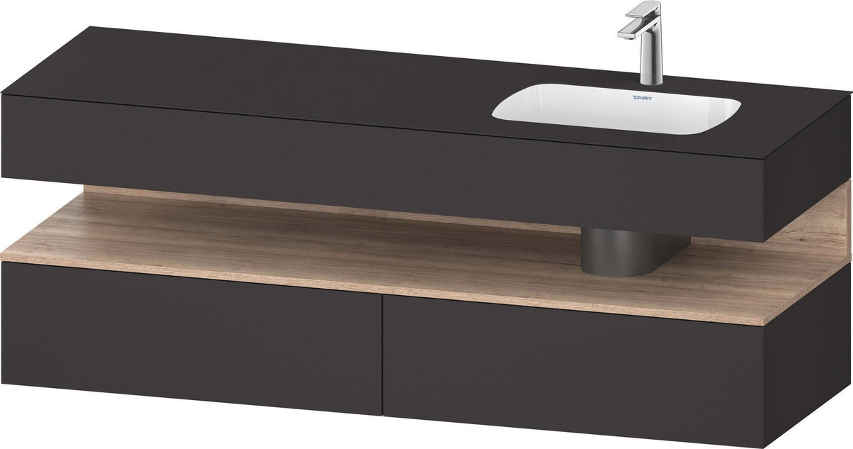 DURAVIT Qatego Einbauwaschtisch mit Konsolenwaschtischunterbau 1600 mm Weiß Matt