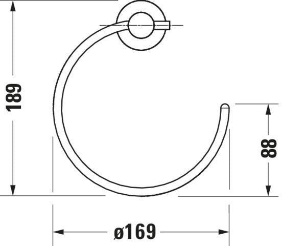 DURAVIT D-Code Handtuchring Chrom – Wandmontage, schwenkbar, 158 mm