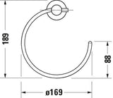 DURAVIT D-Code Handtuchring Chrom – Wandmontage, schwenkbar, 158 mm