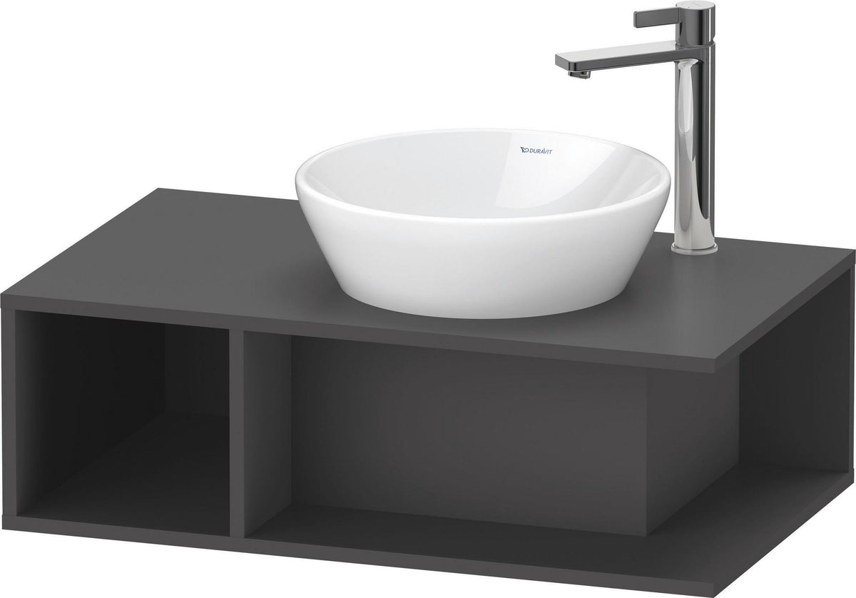 DURAVIT D-Neo Waschtischunterbau wandhängend 800 mm betongrau matt, Becken rechts, 1 offenes Fach